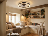Elegant Retro Ceiling Fan Light in reading nook