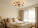 Elegant Retro Ceiling Fan Light in guest bedroom