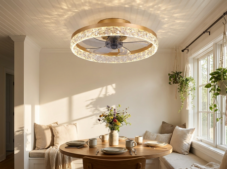Elegant Retro Ceiling Fan Light in breakfast nook