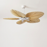 Palm leaf ceiling fan - White finish hero shot