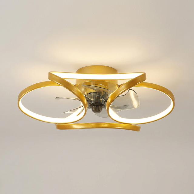 Elegant flower ceiling fan - Gold finish hero shot