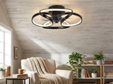 Flower ceiling fan in cozy reading nook
