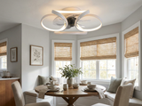 Flower ceiling fan in modern kitchen nook