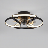 Elegant flower ceiling fan - Black finish hero shot