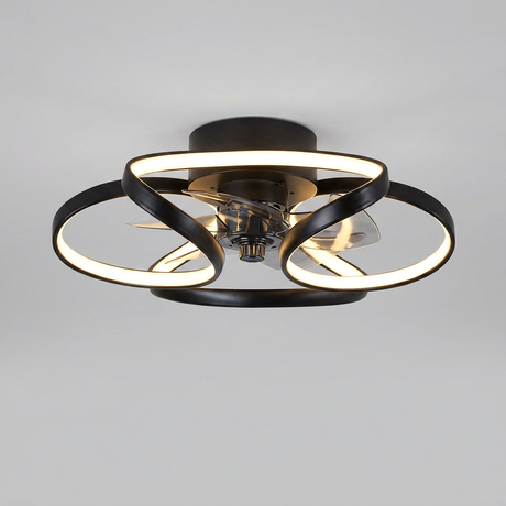Elegant flower ceiling fan - Black finish hero shot