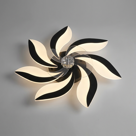 Decorative ceiling fan - White Black+White style hero shot