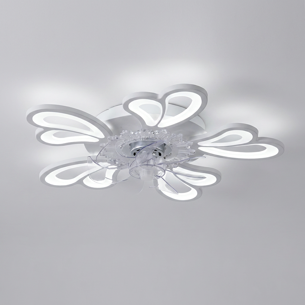 Decorative ceiling fan - White Heart style hero shot
