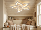 Decorative ceiling fan in cozy reading nook
