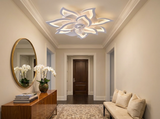 Decorative ceiling fan in elegant entryway