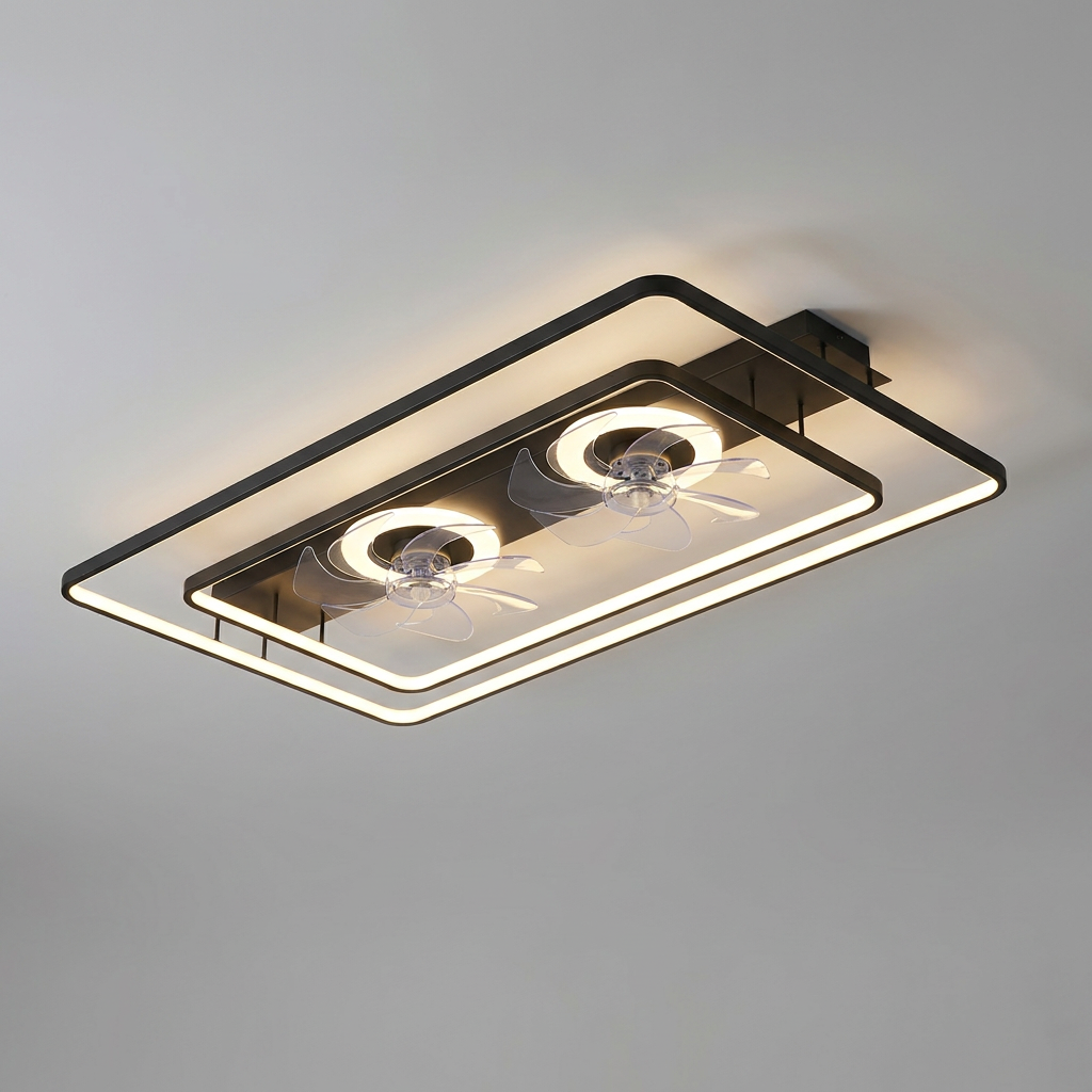 Dual head ceiling fan - Black large hero shot