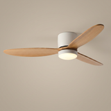 Natural wood ceiling fan - White Wood with LED hero shot