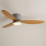 Natural wood ceiling fan - Gray Wood with LED hero shot