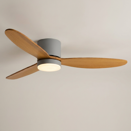Natural wood ceiling fan - Gray Wood with LED hero shot