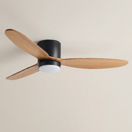 Natural wood ceiling fan - Black Wood with LED hero shot