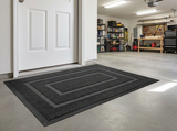 Dirt-trapper mat at a garage entry door