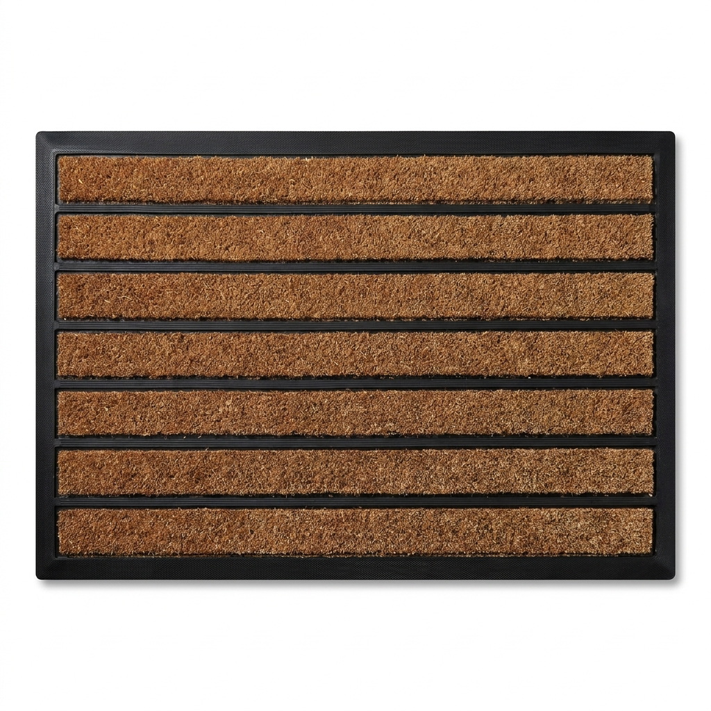 Striped outdoor door mat - hero shot