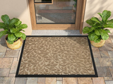 Polyester outdoor door mat at a front door entrance