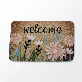 Floral daisy welcome mat - hero shot
