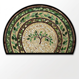 Half-moon mosaic vine outdoor rug - hero shot