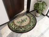 Half-moon mosaic vine rug just inside a modern entryway