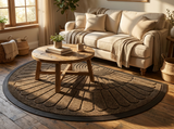 Weather-resistant rug in a cozy living room