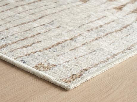 Oatmeal striped rug texture detail