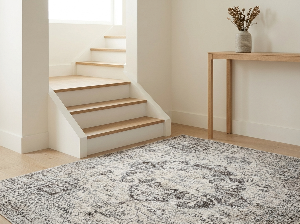 Brio vintage rug at a staircase