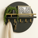 Round Wall Organizer — Black/Gold, front view