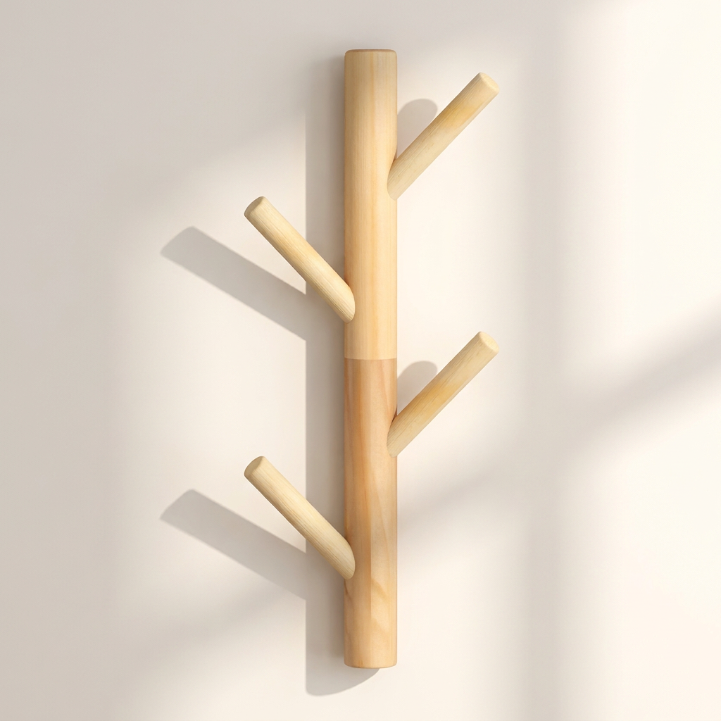 Branchio Tree-Branch Coat Rack — Khaki, front view