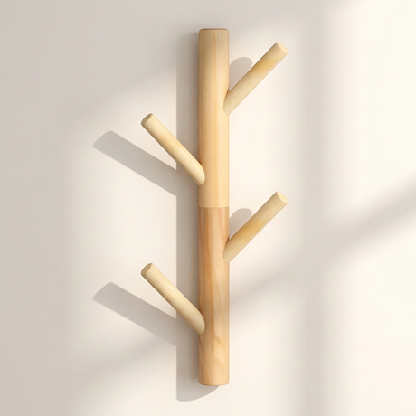 Branchio Tree-Branch Coat Rack — Khaki, front view