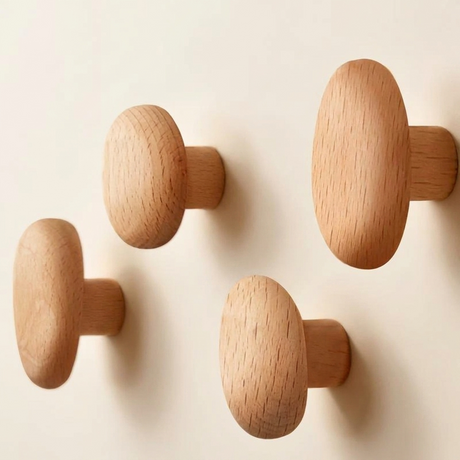 Rondis Pebble Wall Hangers — Beech set of 4