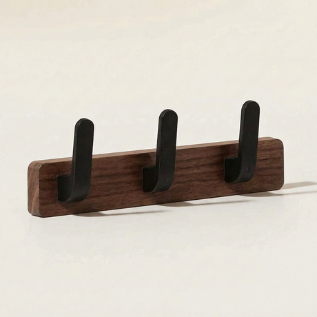 Upward-Curving Pegs Coat Rack — Walnut, front view
