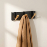 Foldable Wall Hook Rack — Black/Gold with camel scarf