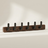 Upward-Curving Pegs Coat Rack — Walnut 5-hook