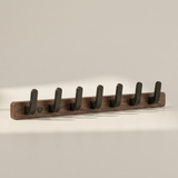 Upward-Curving Pegs Coat Rack — Walnut 6-hook
