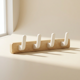 Upward-Curving Pegs Coat Rack — Beech 6-hook