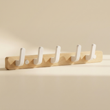 Upward-Curving Pegs Coat Rack — Beech 7-hook