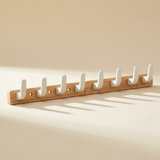 Upward-Curving Pegs Coat Rack — Beech 8-hook