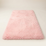Long Pile Shaggy Area Rug — Pink