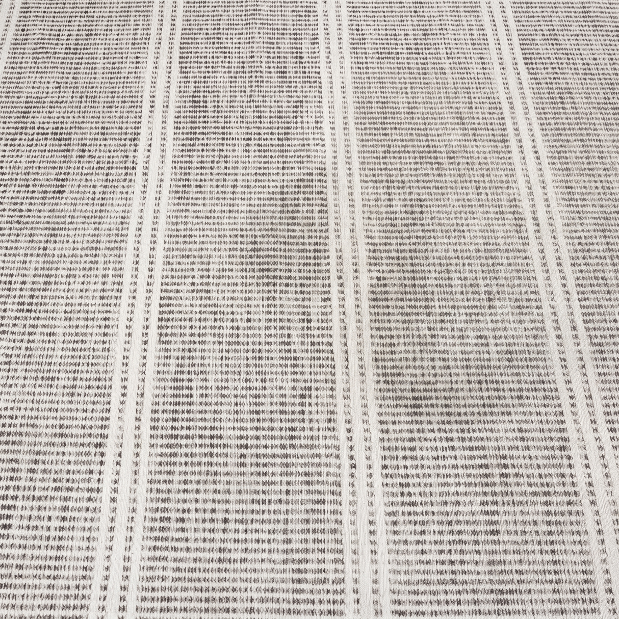 Malta grey striped washable rug — close weave and stripe detail
