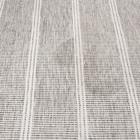 Malta grey striped washable rug — close weave and stripe detail