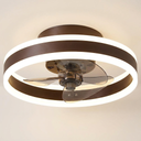 Modern gold flush mount ceiling fan - Coffee finish hero shot