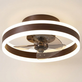 Modern gold flush mount ceiling fan - Coffee finish hero shot