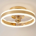Modern gold flush mount ceiling fan - Gold finish hero shot