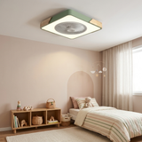 Bladeless flush mount ceiling fan in a child's bedroom