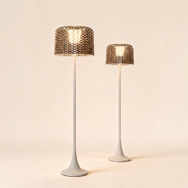 Willow Solar Floor Lamp - hero product shot (white)