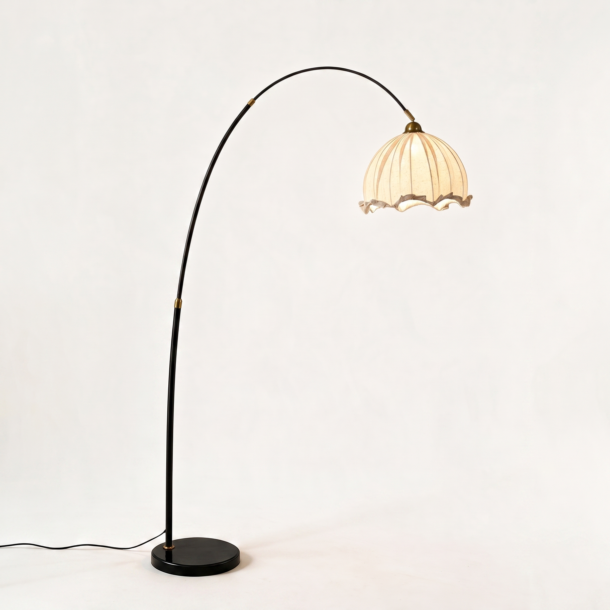 Arden Arc Floor Lamp — Black & White hero