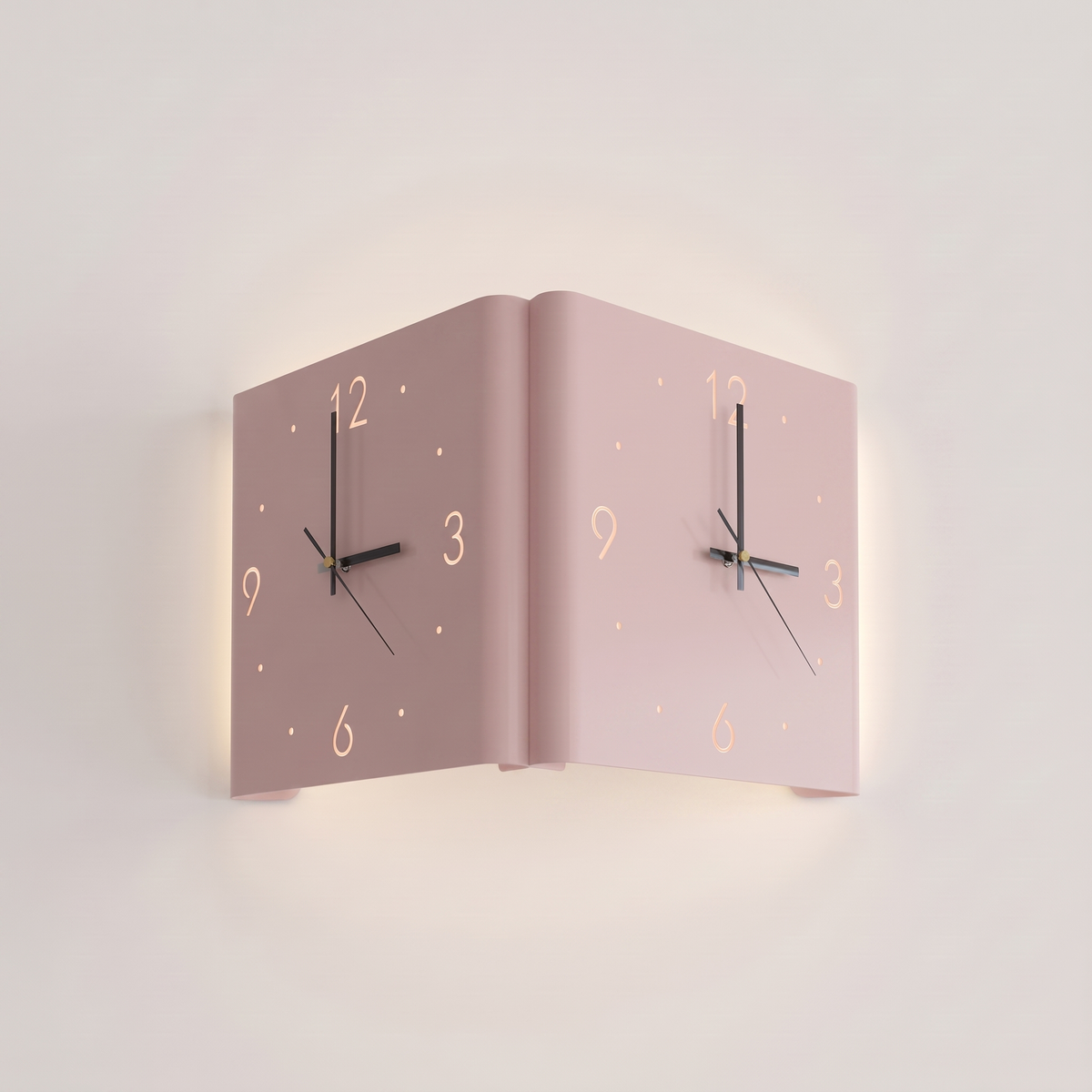 Glow Wall Clock Lamp — Pink Foldable