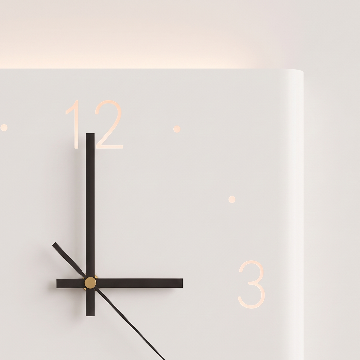 Glow Wall Clock Lamp — numbers detail