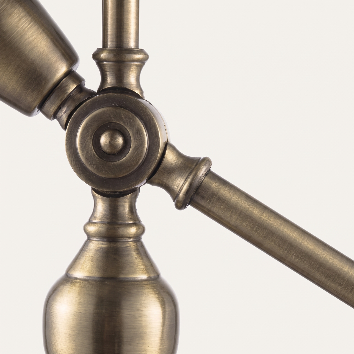 Brass Boom-Arm Desk Lamp - brass pivot joint close-up